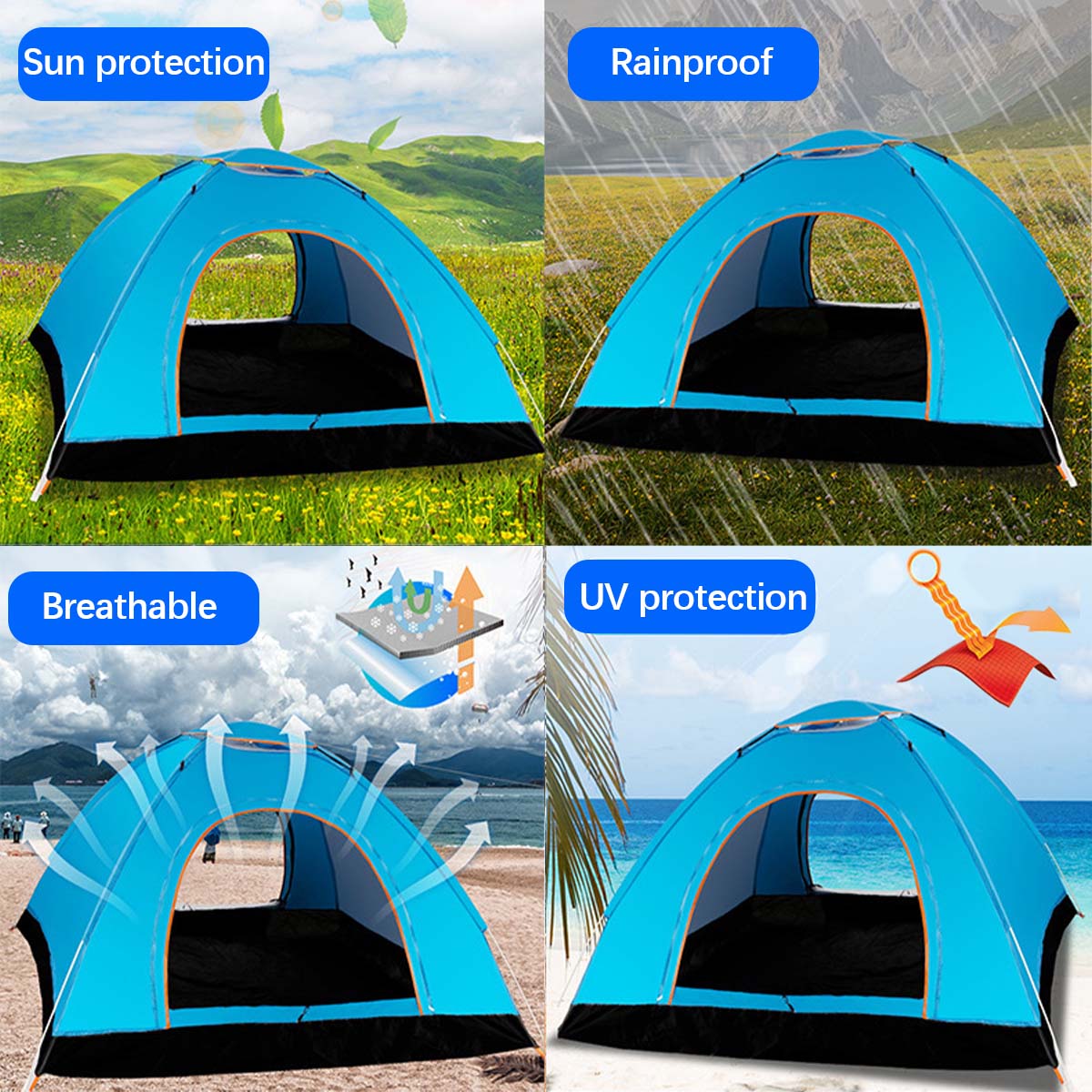 Cheap Goat Tents Ultralight Camping Tent Fully Automatic quick opening Camping Tent Waterproof Outdoor Hiking Tent Backpacking Tent With Free Bag Tents 